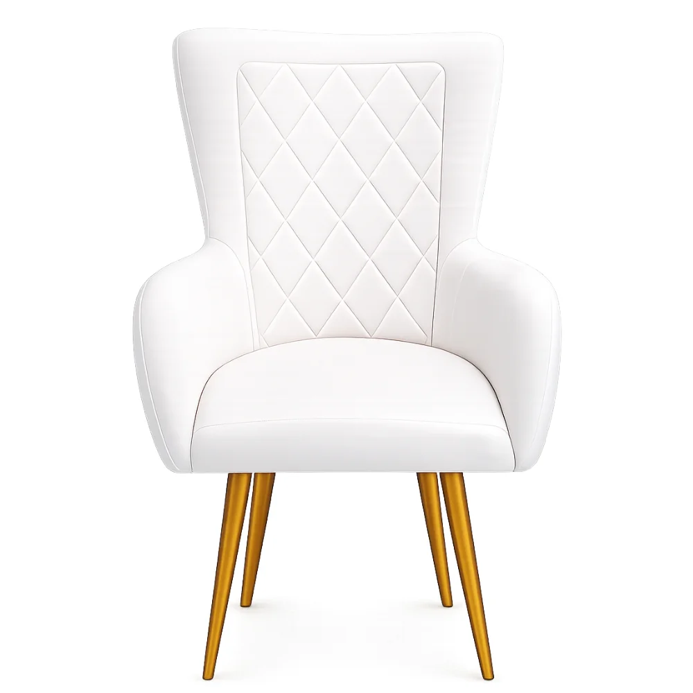 Hi Back Cushion White Chair